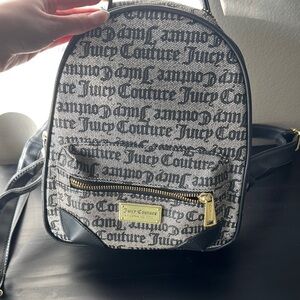 Juicy Couture Black Backpack with Gothic Text Design